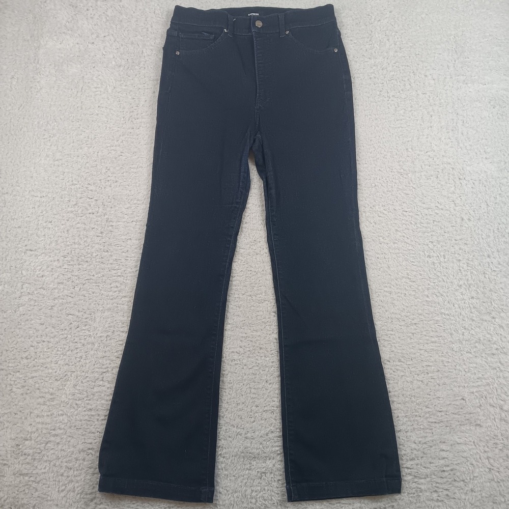 Express Boot High Rise Jeans 10R Dark Indigo Wash Stretch Denim 5-Pocket